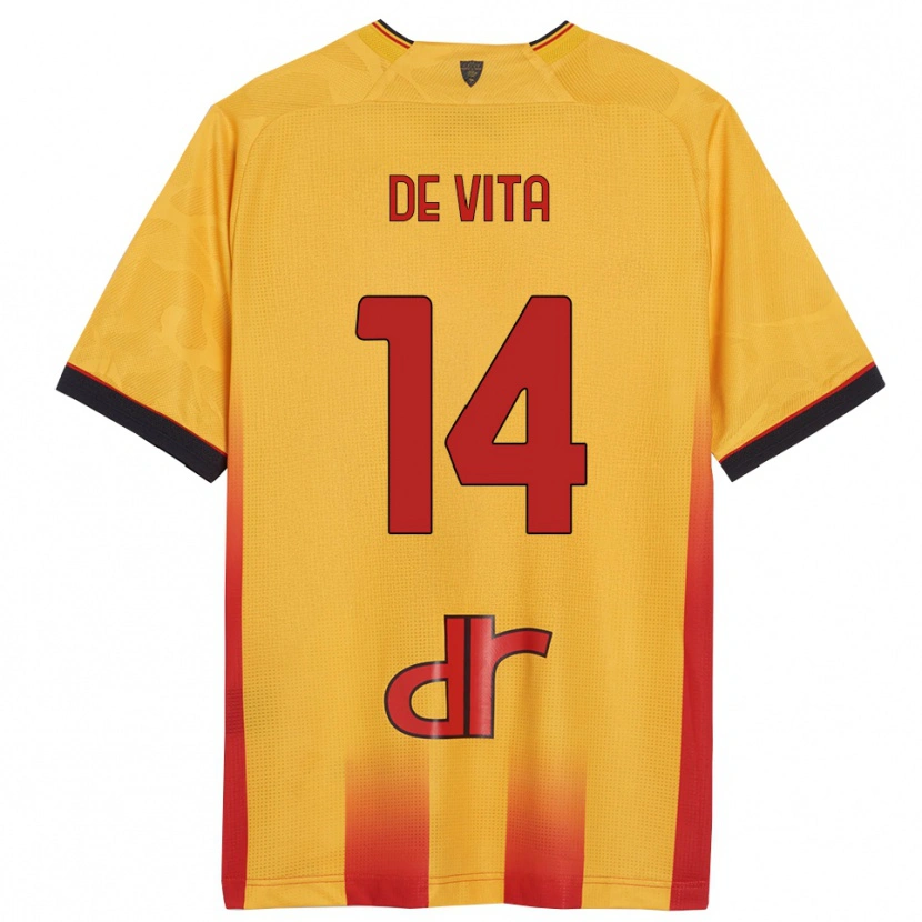 Danxen Women Mattia De Vita #14 Yellow Orange Home Jersey 2025/26 T-Shirt