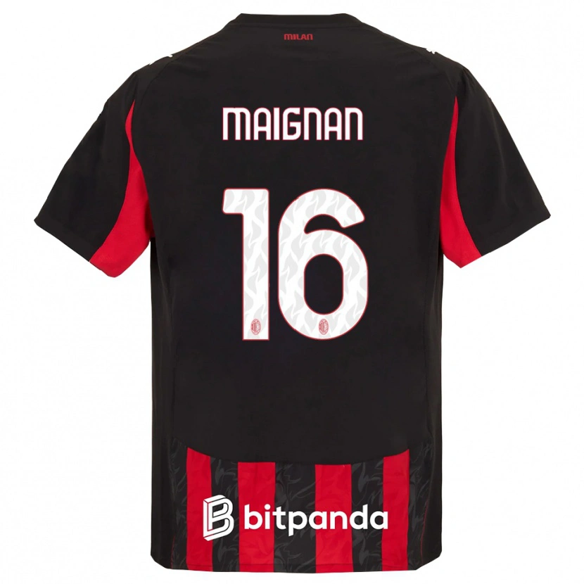 Danxen Women Mike Maignan #16 Red Black Home Jersey 2025/26 T-Shirt
