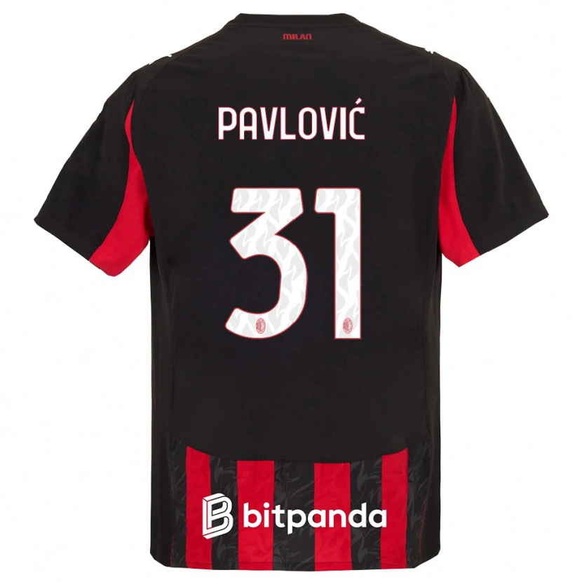 Danxen Women Strahinja Pavlović #31 Red Black Home Jersey 2025/26 T-Shirt