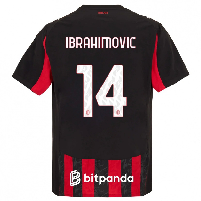 Danxen Women Vincent Ibrahimović #14 Red Black Home Jersey 2025/26 T-Shirt