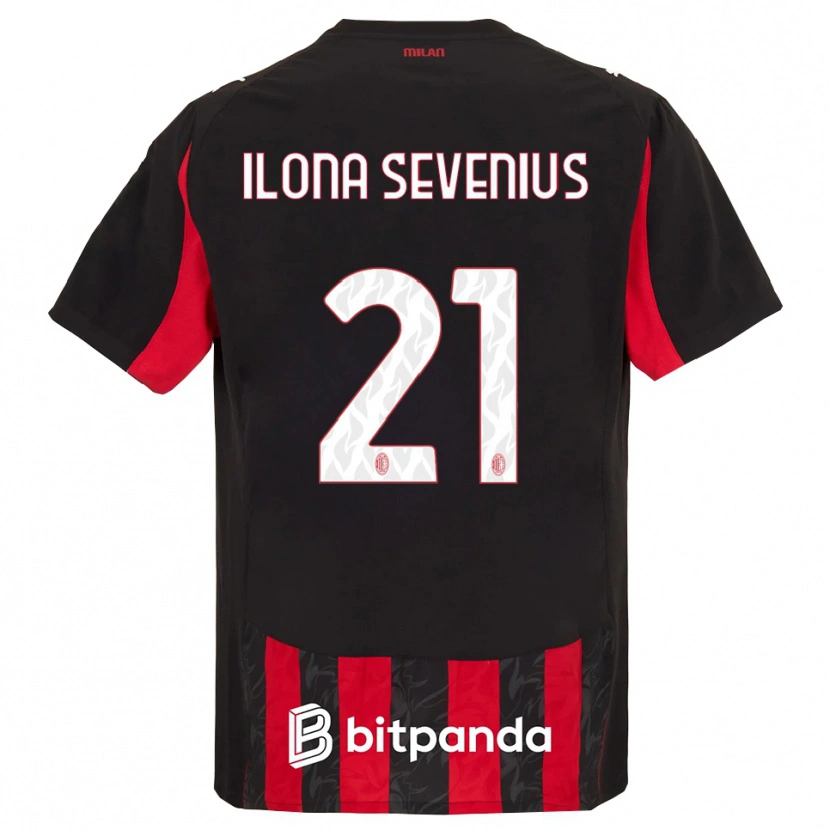 Danxen Women Oona Ilona Sevenius #21 Red Black Home Jersey 2025/26 T-Shirt