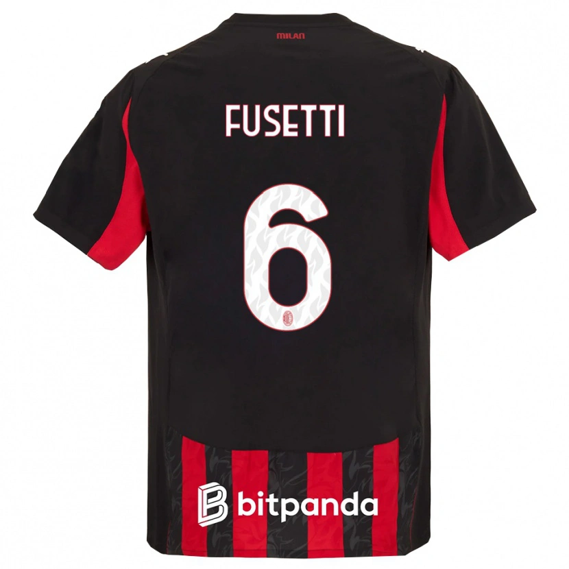 Danxen Women Laura Fusetti #6 Red Black Home Jersey 2025/26 T-Shirt