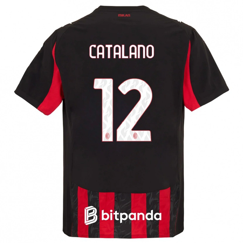 Danxen Women Alessio Catalano #12 Red Black Home Jersey 2025/26 T-Shirt