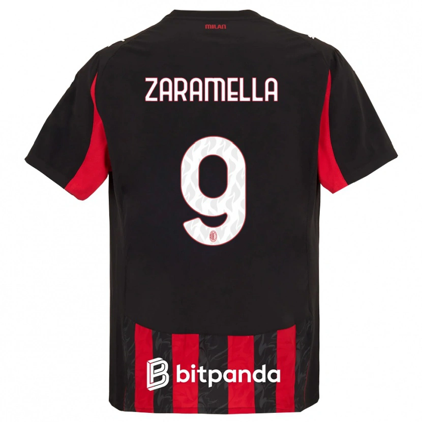 Danxen Women Mattia Zaramella #9 Red Black Home Jersey 2025/26 T-Shirt