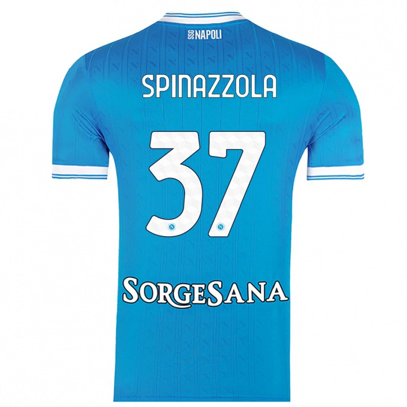 Danxen Women Leonardo Spinazzola #37 Sky Blue White Home Jersey 2025/26 T-Shirt