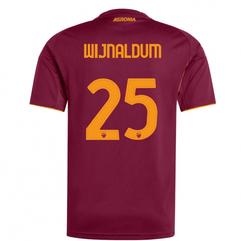 Danxen Women Georginio Wijnaldum #25 Burgundy Orange Home Jersey 2025/26 T-Shirt