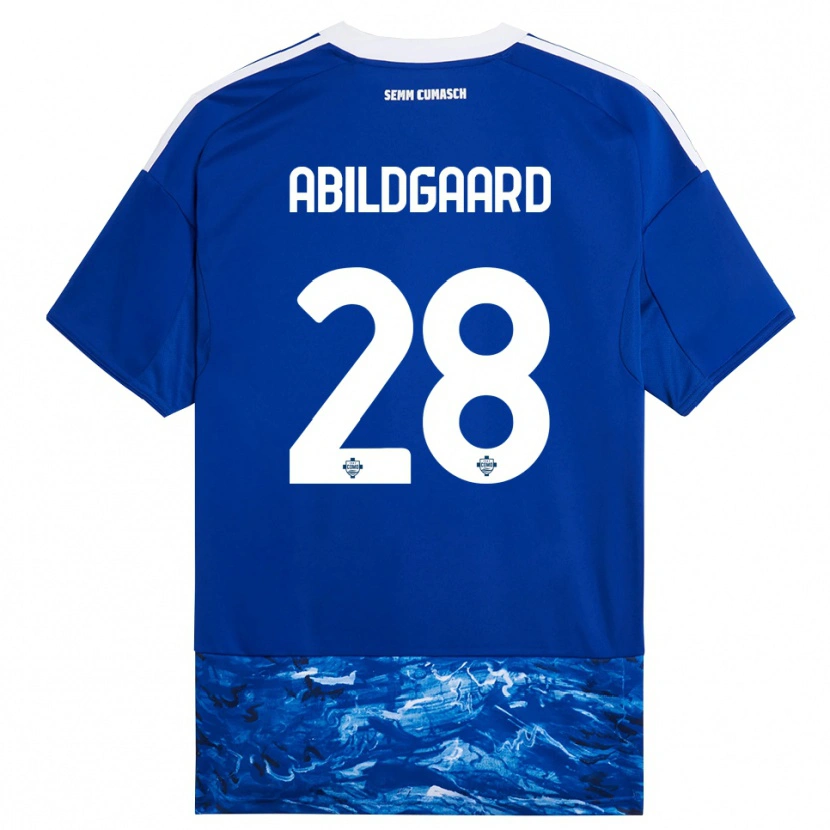 Danxen Women Oliver Abildgaard #28 Blue White Home Jersey 2025/26 T-Shirt