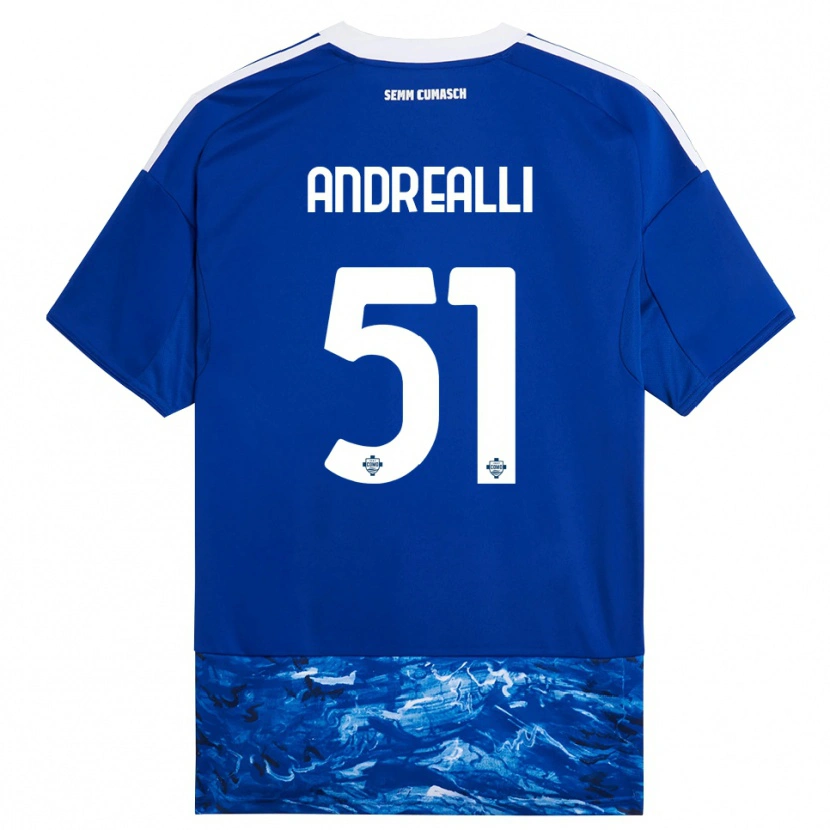 Danxen Women Francesco Andrealli #51 Blue White Home Jersey 2025/26 T-Shirt