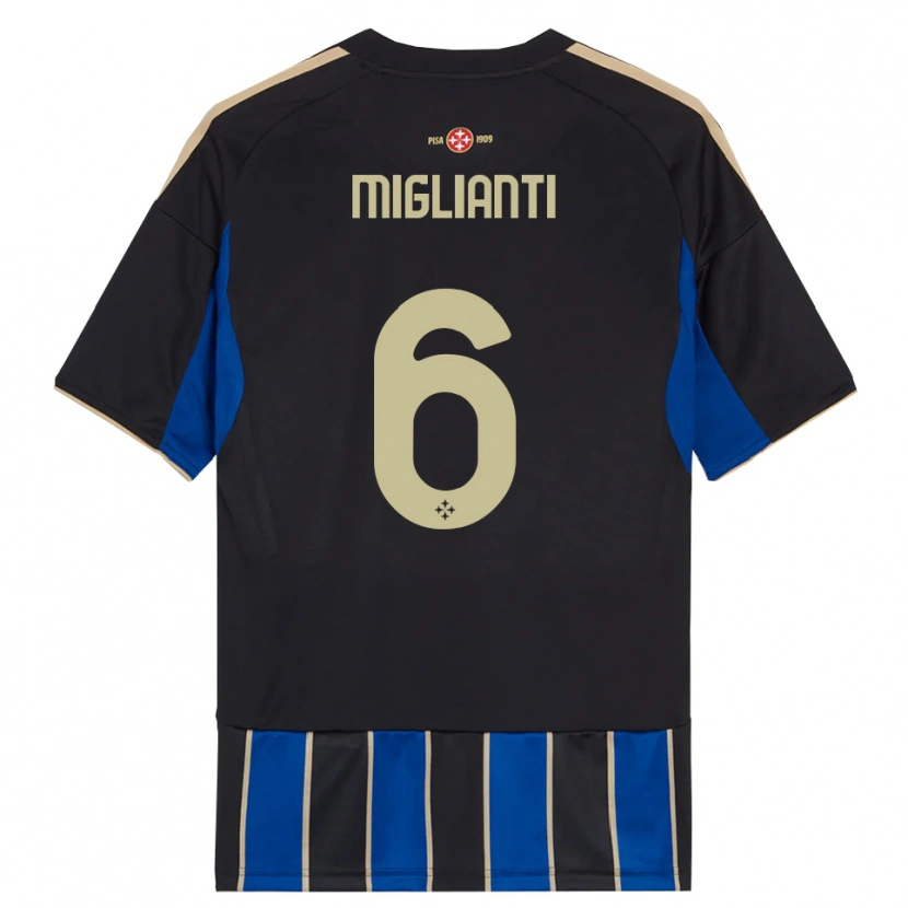 Danxen Women Niccolò Miglianti #6 Black Blue Home Jersey 2025/26 T-Shirt