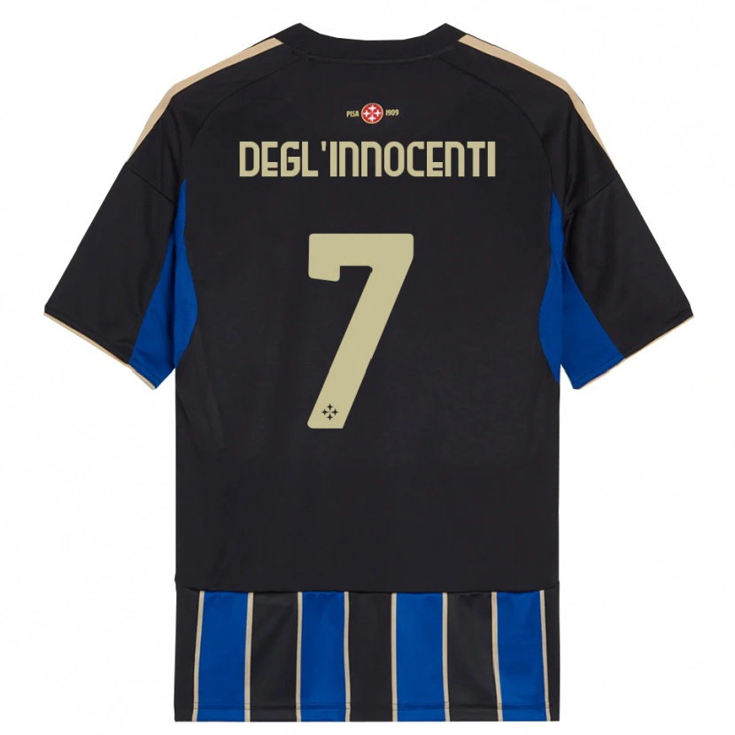 Danxen Women Tommaso Degl'innocenti #7 Black Blue Home Jersey 2025/26 T-Shirt