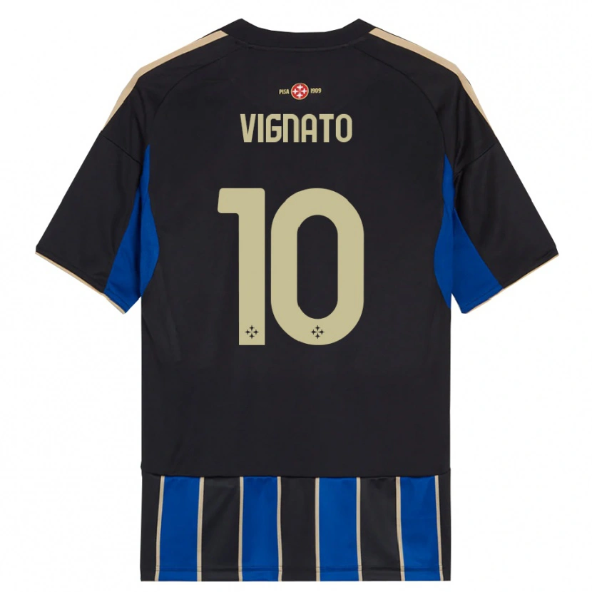 Danxen Women Emanuel Vignato #10 Black Blue Home Jersey 2025/26 T-Shirt