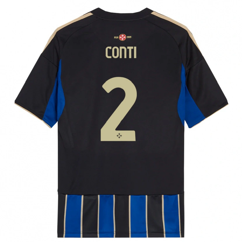Danxen Women Niccolò Conti #2 Black Blue Home Jersey 2025/26 T-Shirt