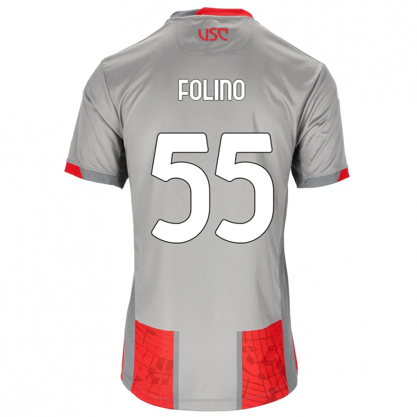 Danxen Women Francesco Folino #55 Red Gray Home Jersey 2025/26 T-Shirt