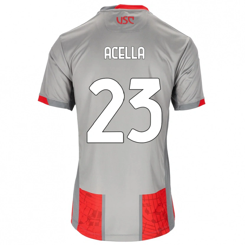 Danxen Women Christian Acella #23 Red Gray Home Jersey 2025/26 T-Shirt