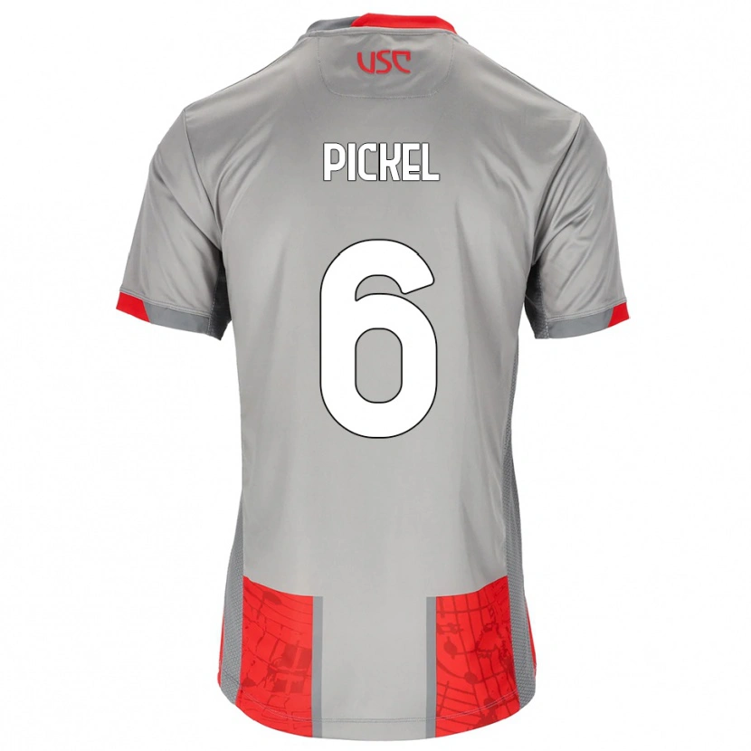 Danxen Women Charles Pickel #6 Red Gray Home Jersey 2025/26 T-Shirt