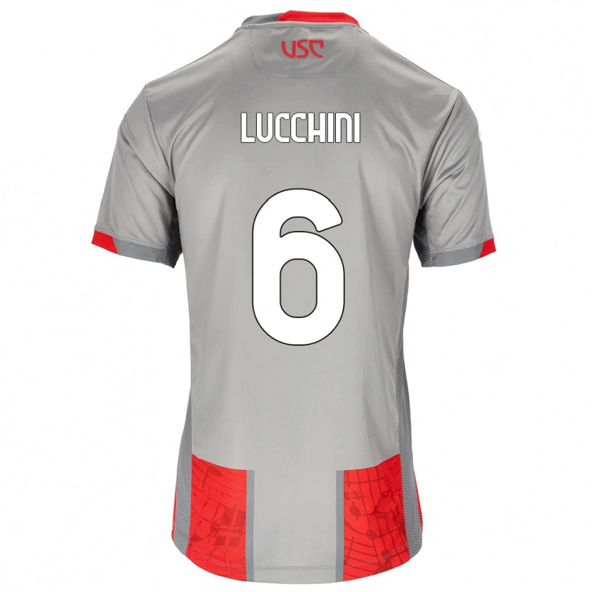 Danxen Women Matteo Lucchini #6 Red Gray Home Jersey 2025/26 T-Shirt
