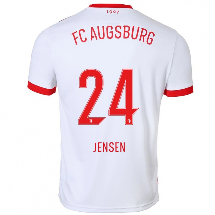 Danxen Women Fredrik Jensen #24 White Red Home Jersey 2025/26 T-Shirt