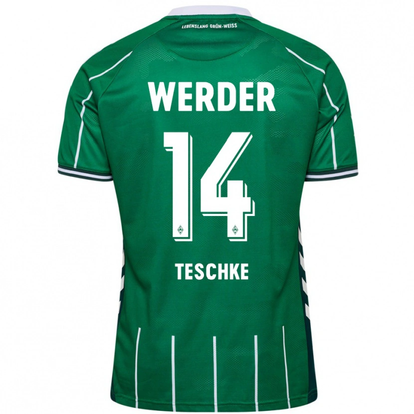 Danxen Women Tim Teschke #14 Green White Home Jersey 2025/26 T-Shirt