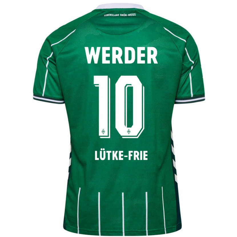 Danxen Women Dennis Lütke-Frie #10 Green White Home Jersey 2025/26 T-Shirt