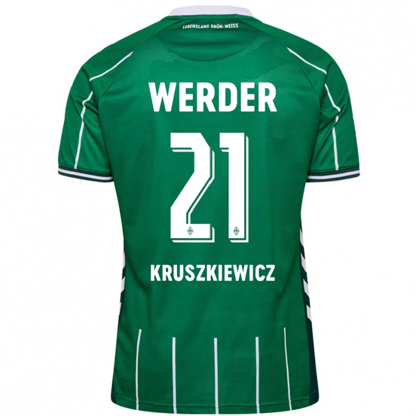 Danxen Women Jakub Kruszkiewicz #21 Green White Home Jersey 2025/26 T-Shirt