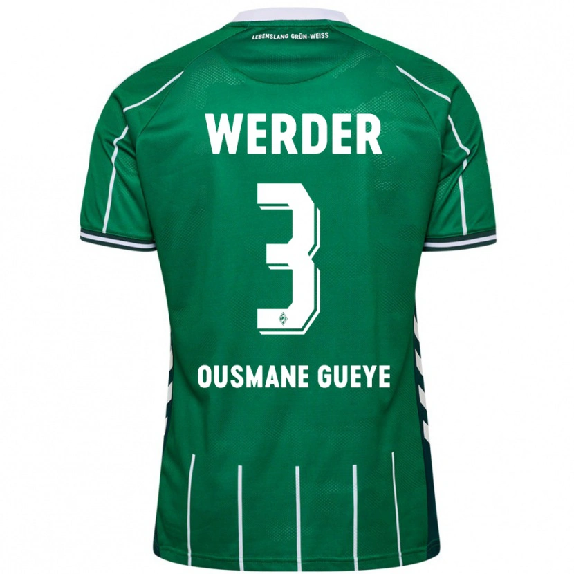 Danxen Women Papa Ousmane Gueye #3 Green White Home Jersey 2025/26 T-Shirt