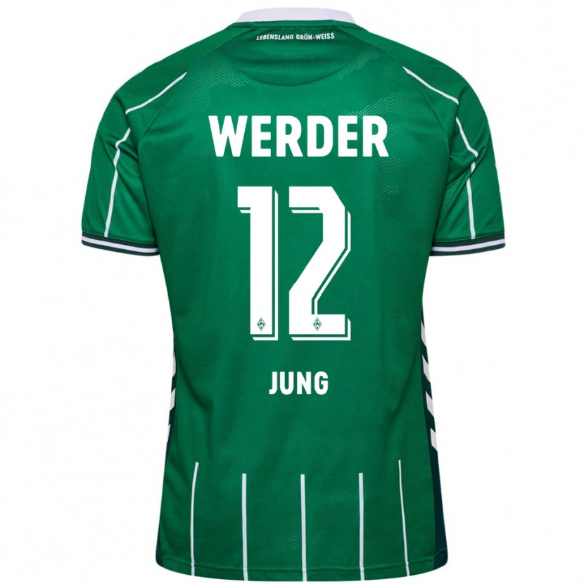 Danxen Women Hugo Jung #12 Green White Home Jersey 2025/26 T-Shirt