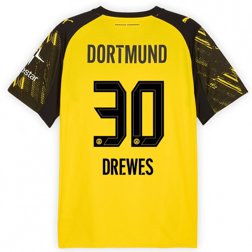Danxen Women Patrick Drewes #30 Yellow Black Home Jersey 2025/26 T-Shirt
