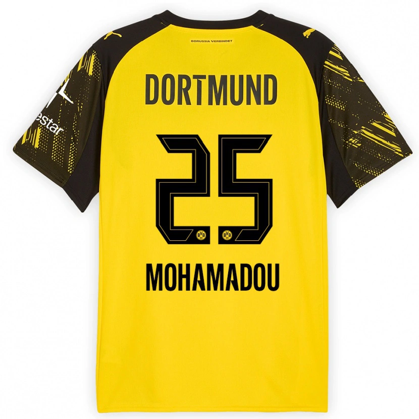 Danxen Women Hamzath Mohamadou #25 Yellow Black Home Jersey 2025/26 T-Shirt