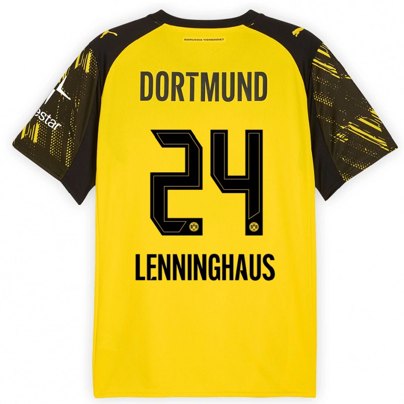 Danxen Women Mika Lenninghaus #24 Yellow Black Home Jersey 2025/26 T-Shirt
