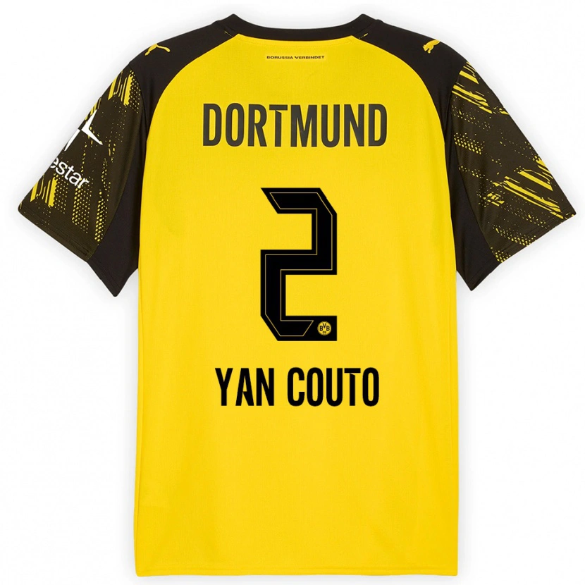 Danxen Women Yan Couto #2 Yellow Black Home Jersey 2025/26 T-Shirt