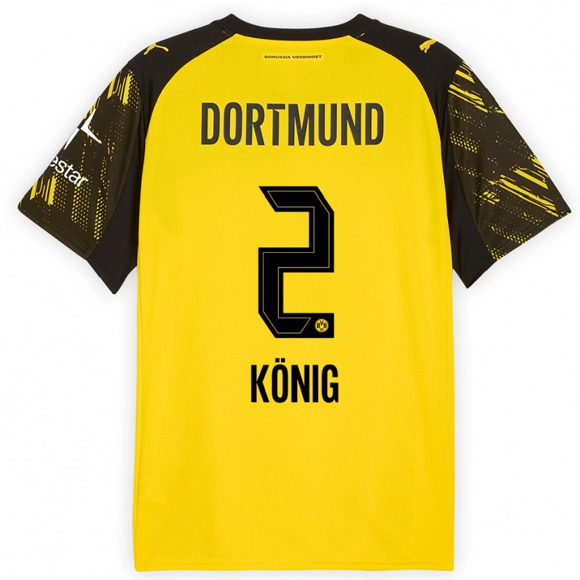 Danxen Women Niklas König #2 Yellow Black Home Jersey 2025/26 T-Shirt