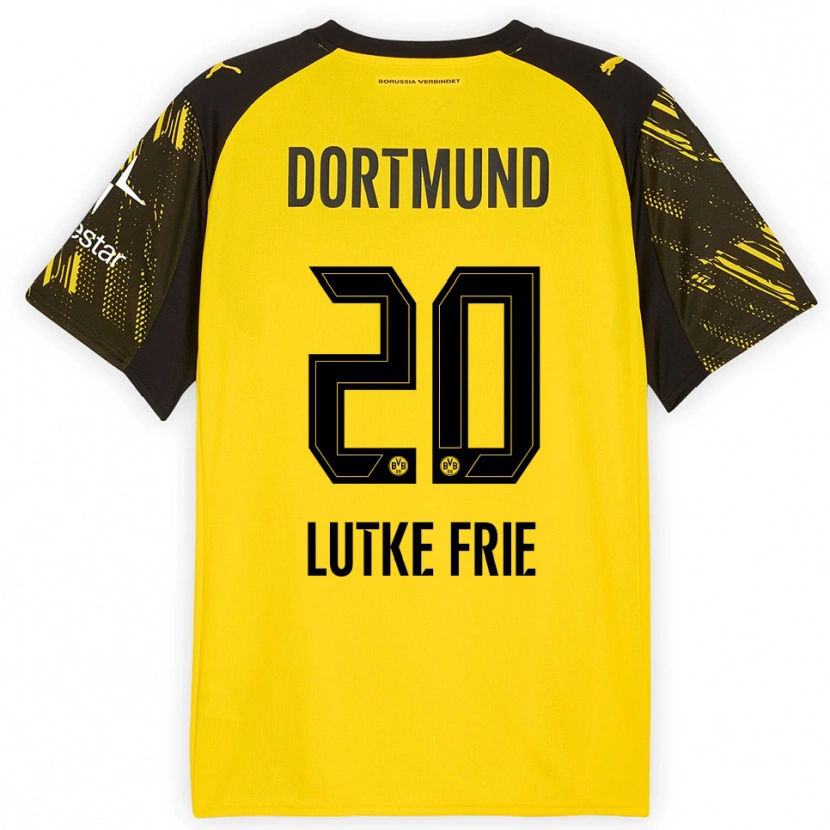 Danxen Women Dennis Lutke-Frie #20 Yellow Black Home Jersey 2025/26 T-Shirt