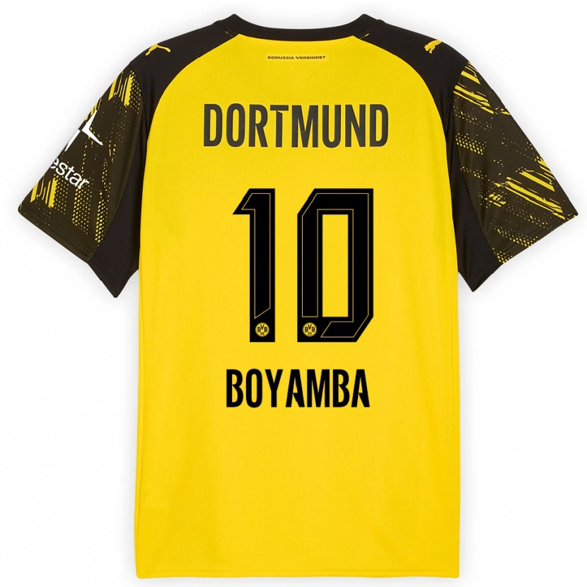 Danxen Women Joseph Boyamba #10 Yellow Black Home Jersey 2025/26 T-Shirt