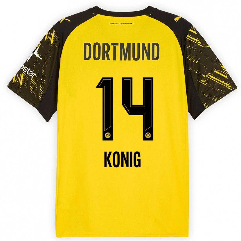 Danxen Women Raul Konig #14 Yellow Black Home Jersey 2025/26 T-Shirt