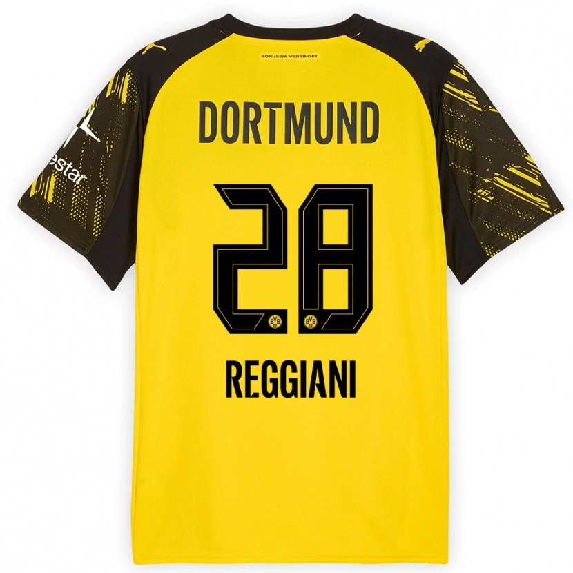 Danxen Women Luca Reggiani #28 Yellow Black Home Jersey 2025/26 T-Shirt