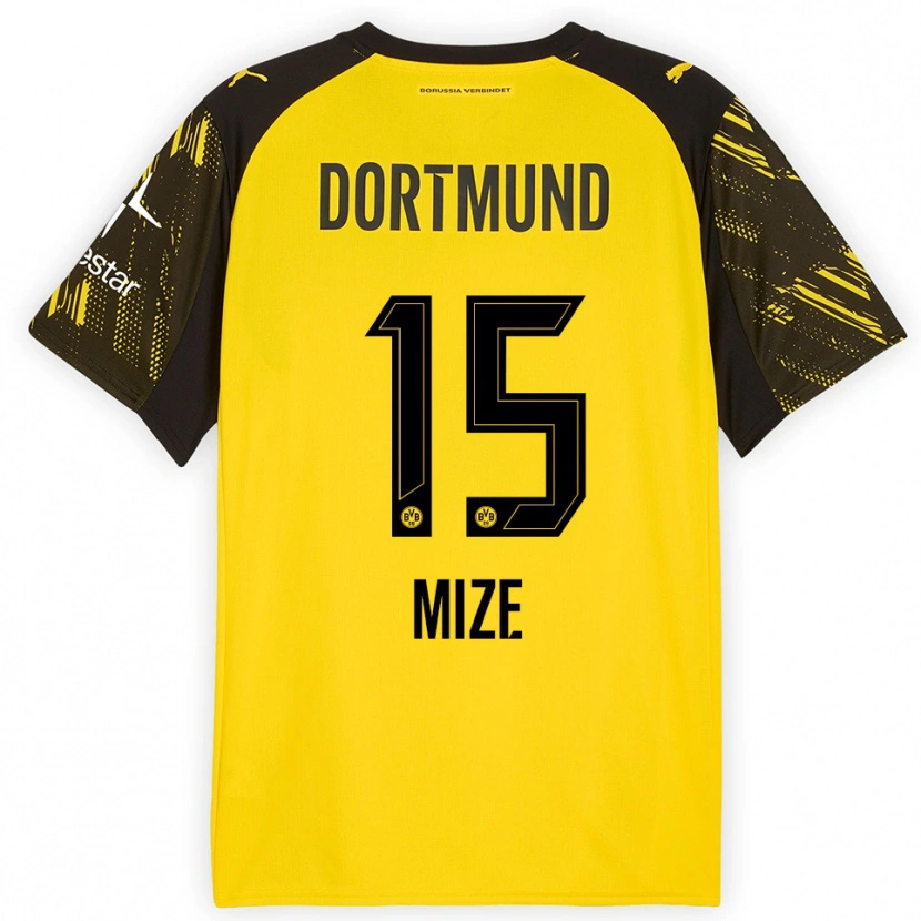 Danxen Women Jack Mize #15 Yellow Black Home Jersey 2025/26 T-Shirt