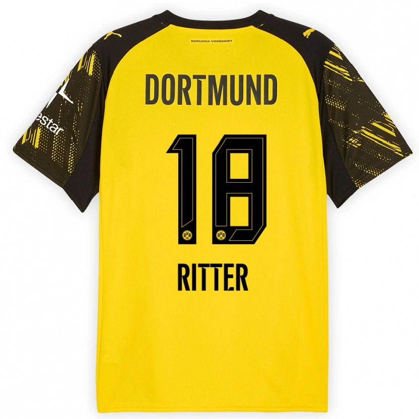 Danxen Women Roméo Ritter #18 Yellow Black Home Jersey 2025/26 T-Shirt