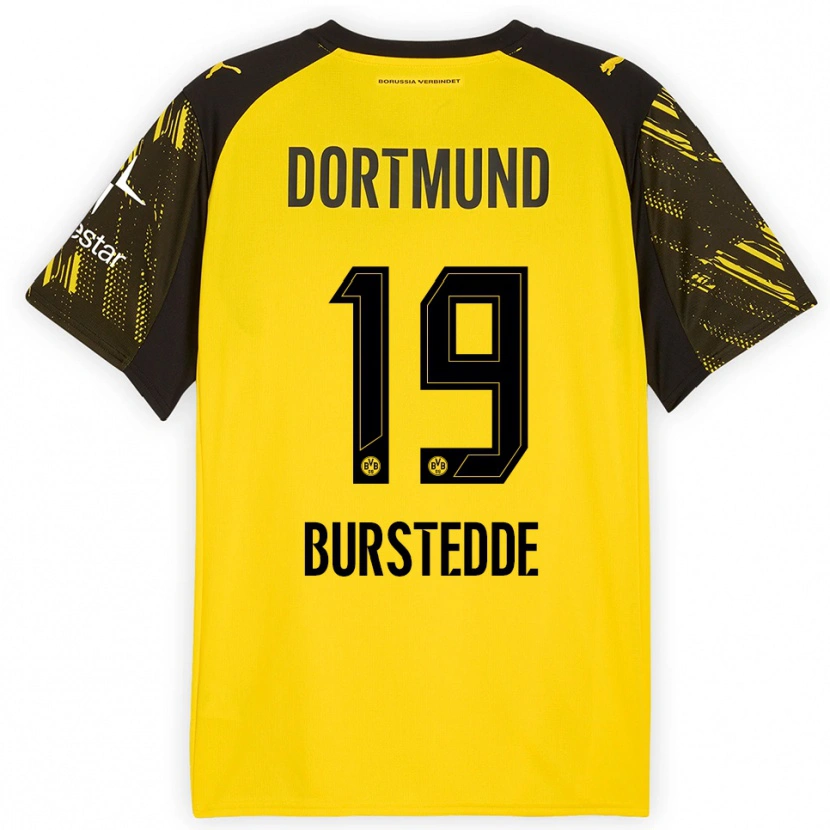 Danxen Women Joshua Burstedde #19 Yellow Black Home Jersey 2025/26 T-Shirt