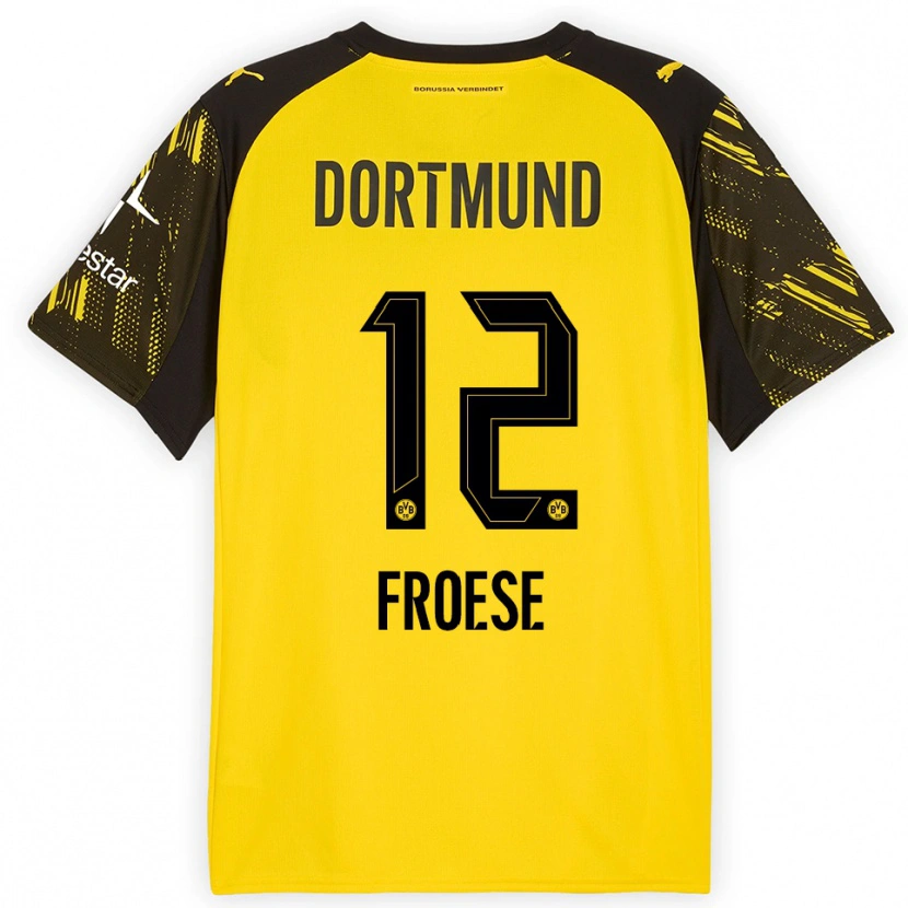 Danxen Women Julien Froese #12 Yellow Black Home Jersey 2025/26 T-Shirt