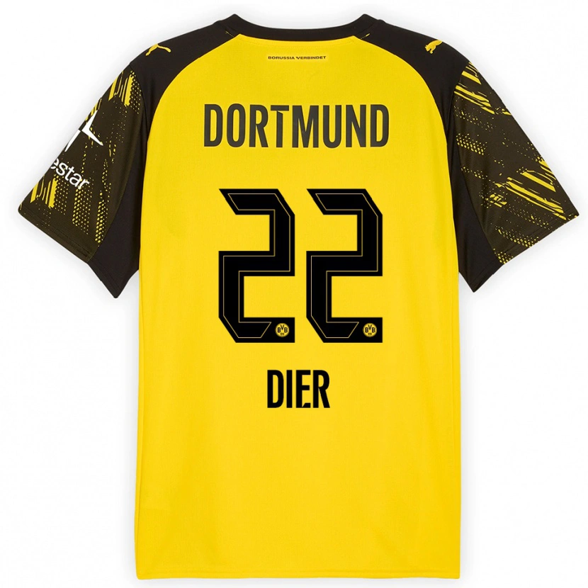 Danxen Women Henrik Dier #22 Yellow Black Home Jersey 2025/26 T-Shirt