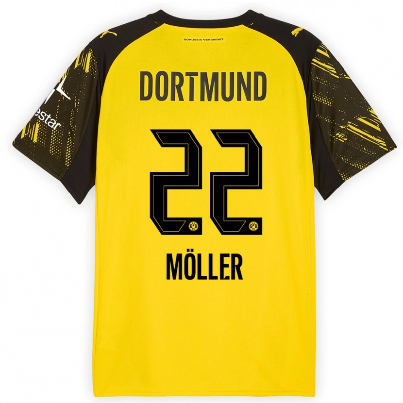 Danxen Women Paul Möller #22 Yellow Black Home Jersey 2025/26 T-Shirt