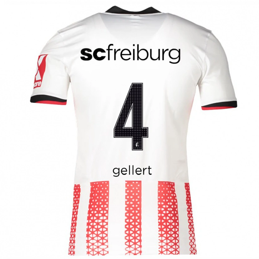 Danxen Women Fabian Gellert #4 White Red Home Jersey 2025/26 T-Shirt