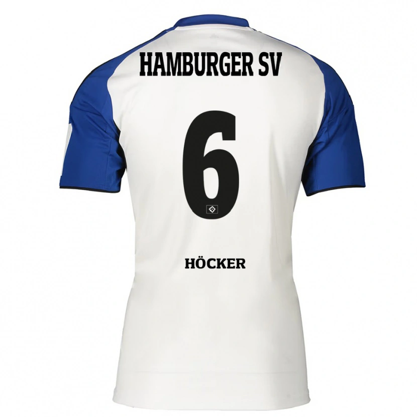 Danxen Women Tiziano Höcker #6 White Blue Home Jersey 2025/26 T-Shirt
