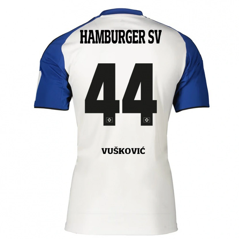 Danxen Women Mario Vuskovic #44 White Blue Home Jersey 2025/26 T-Shirt