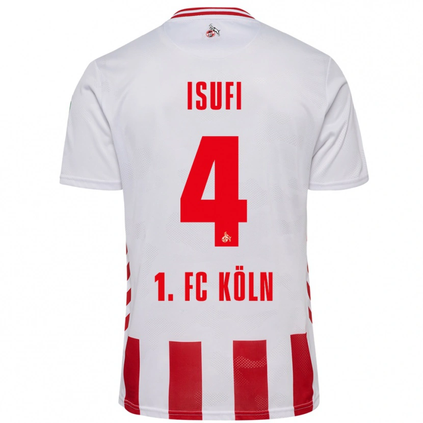 Danxen Women Leo Isufi #4 White Red Home Jersey 2025/26 T-Shirt