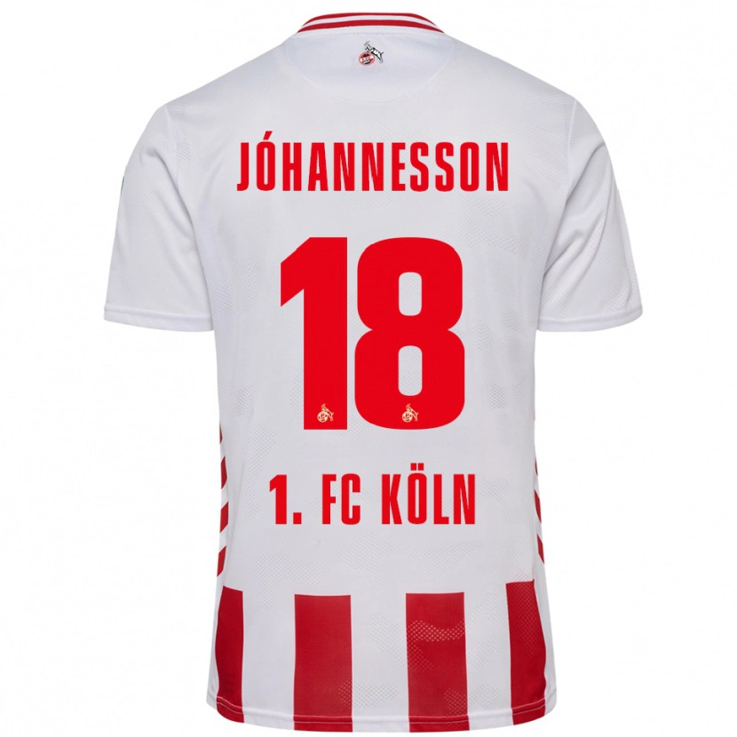 Danxen Women Ísak Jóhannesson #18 White Red Home Jersey 2025/26 T-Shirt