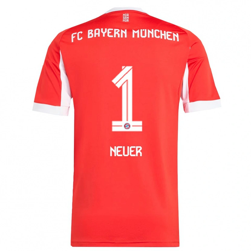 Danxen Women Manuel Neuer #1 Red White Home Jersey 2025/26 T-Shirt