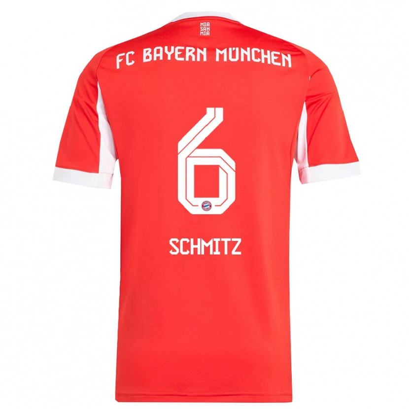 Danxen Women Benno Schmitz #6 Red White Home Jersey 2025/26 T-Shirt