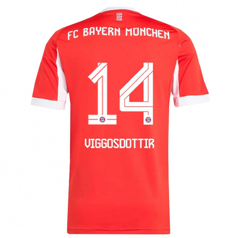 Danxen Women Glodis Perla Viggosdottir #14 Red White Home Jersey 2025/26 T-Shirt