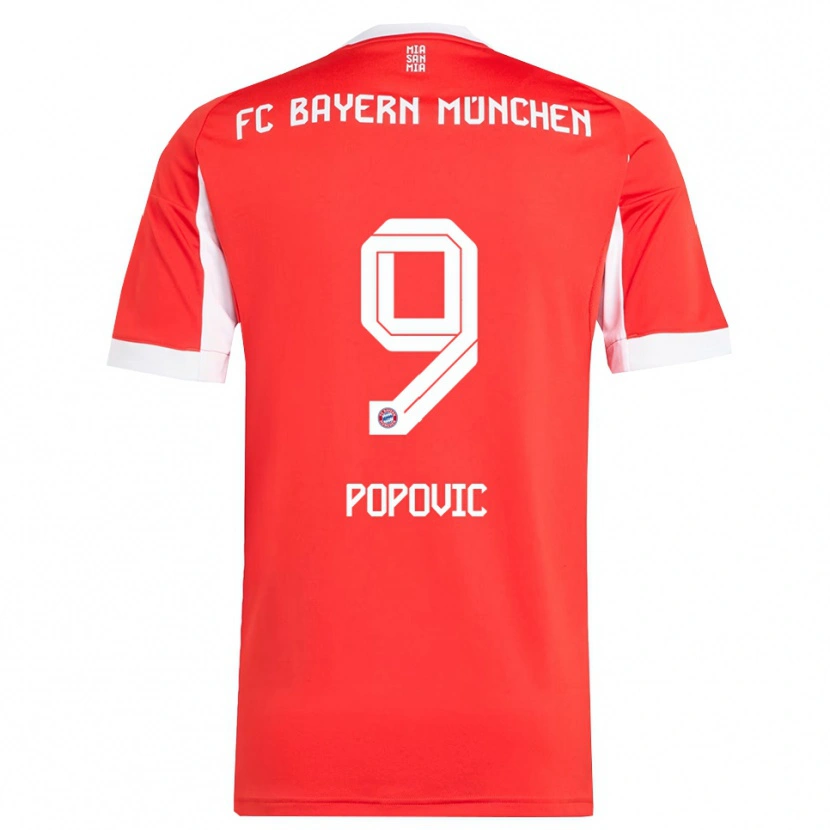 Danxen Women Marko Popovic #9 Red White Home Jersey 2025/26 T-Shirt
